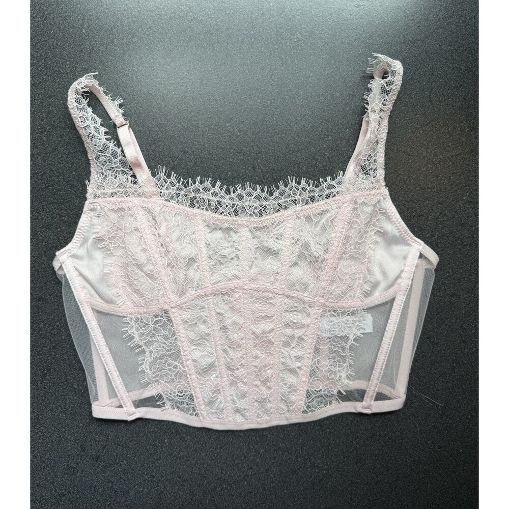 Streetwear Society Pink Corset Bustier Size Small Coquette Glam Baddie Princess